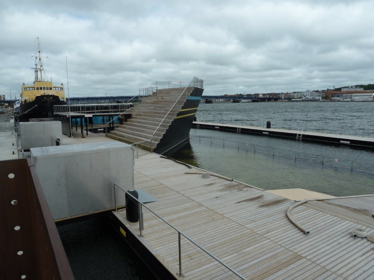 Aalborg open air pool, on the side of the harbour