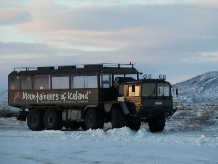 Mountaineers of Iceland gigantic glacier truck
