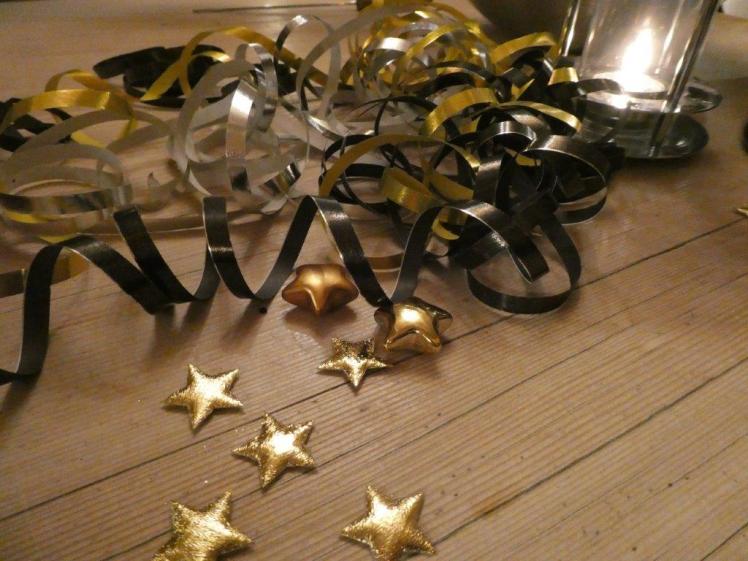Table decorations for our New Year's Eve celebration
