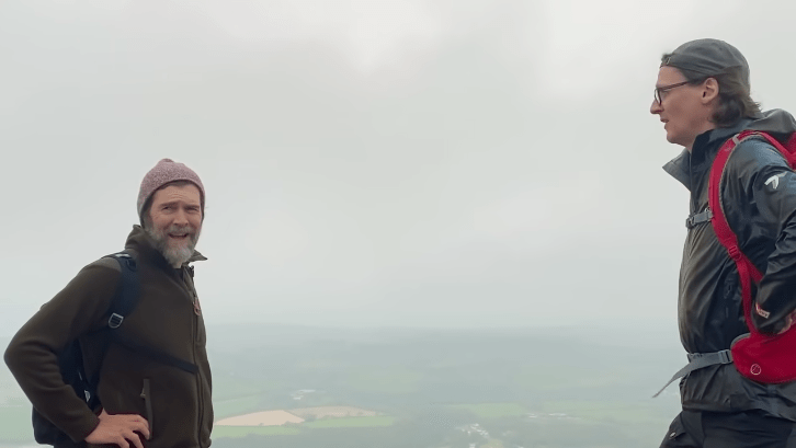 Rhod Gilbert & Ed Byrne on Mynydd Carningli