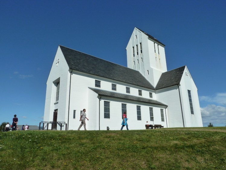 Skálholt Cathedral, a small white church