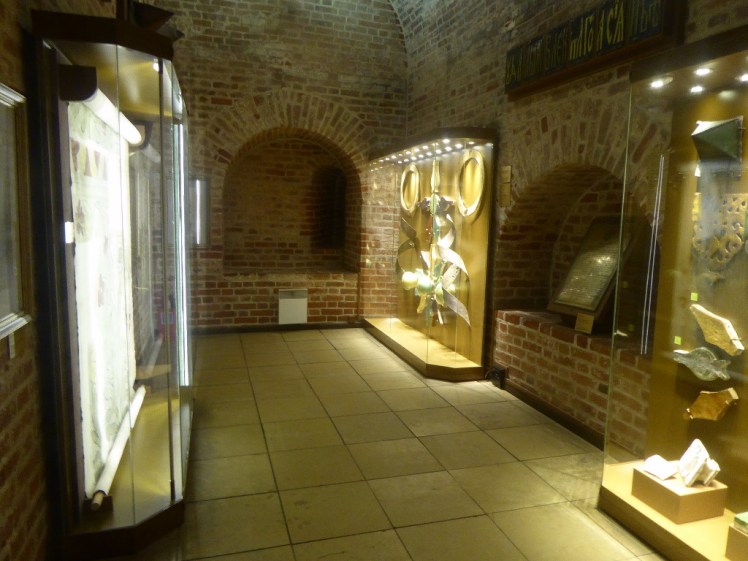 Less-decorated museum chamber downstairs in St Basil's