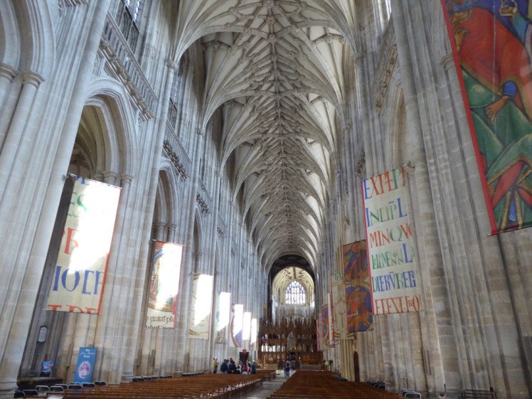 Gothic nave of Winchester Cathedral