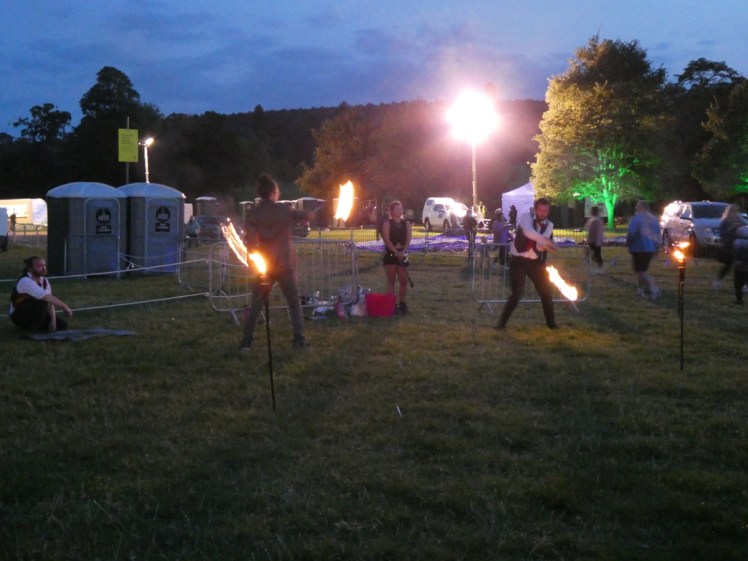 The Roustabouts Collective spinning fire at Longleat