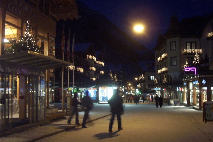 Zermatt by night in November