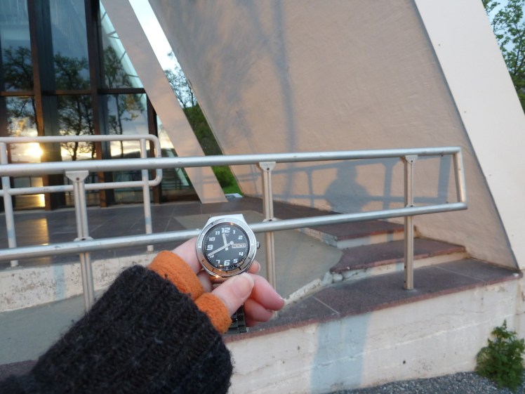 My shadow on the Arctic Cathedral at around 11.42pm