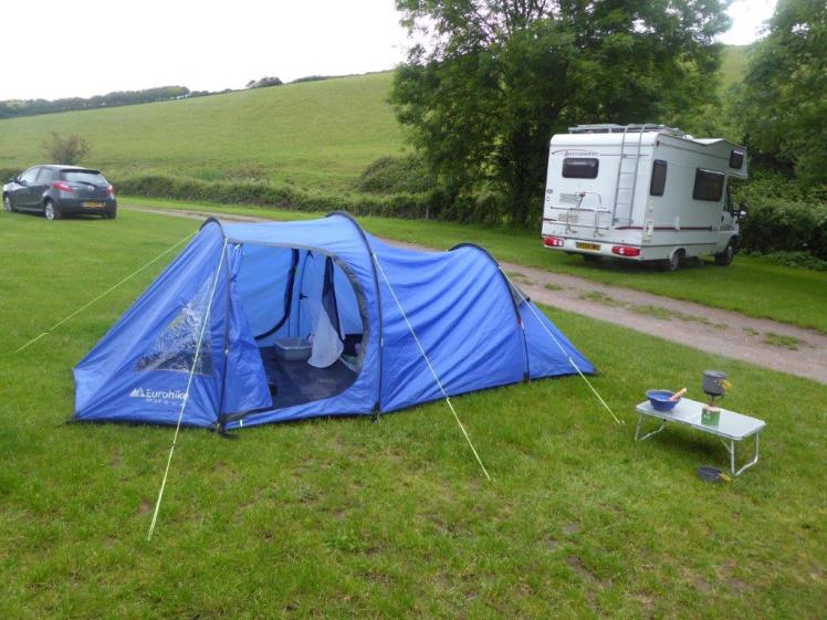 My tent at the campsite in Devon
