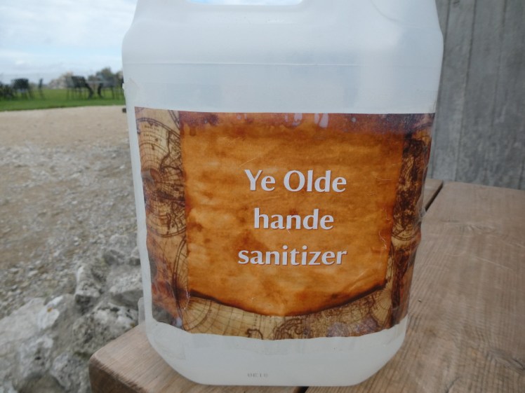 Ye Olde hande sanitizer at Corfe Castle