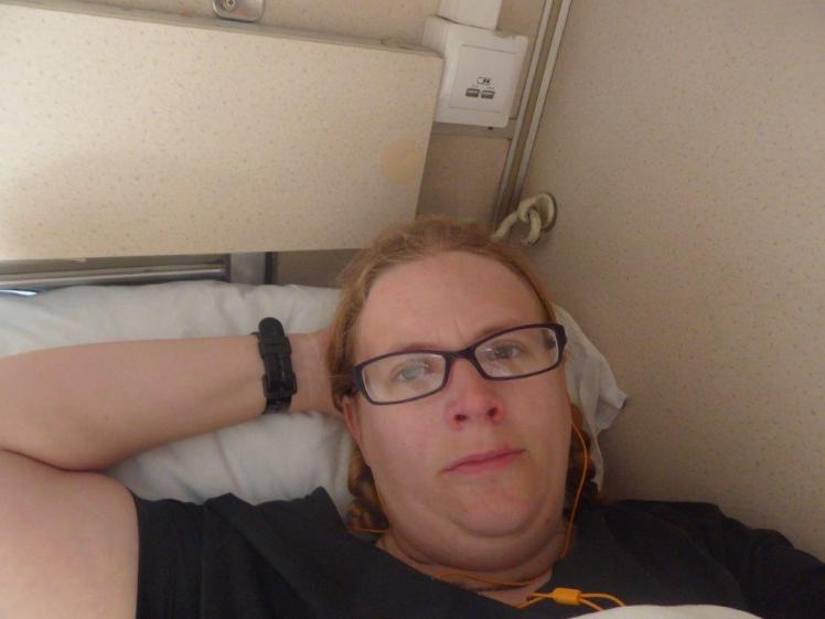 Bad selfie in my bunk on the train