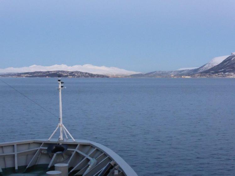 Hurtigruten MS Nordlys approaching Tromsø