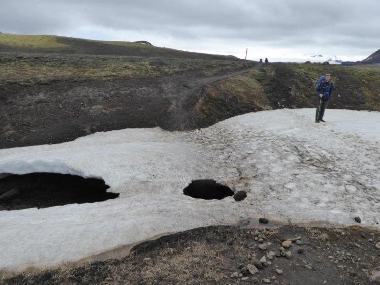 Crossing a snowbridge