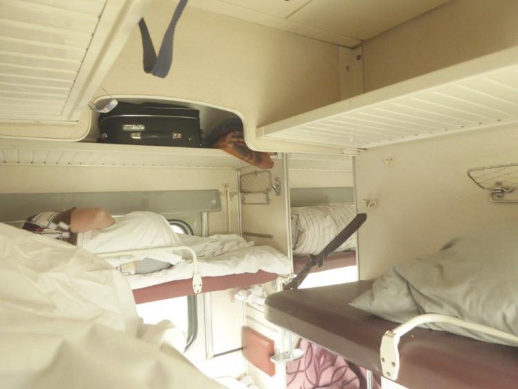 Third class carriage on a long-distance Russian train