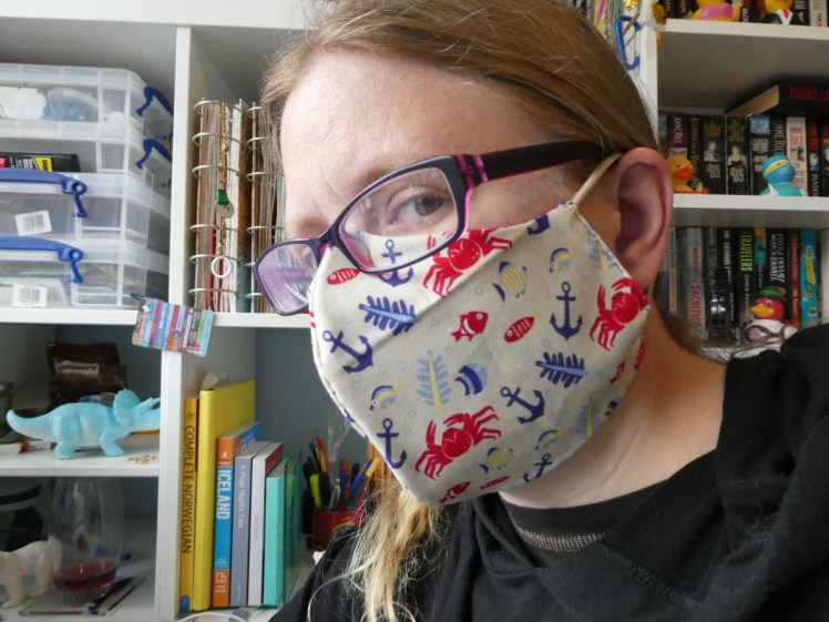 Me wearing the new mask I've just made