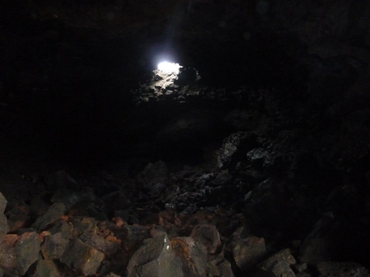 Inside Langihellir lava cave
