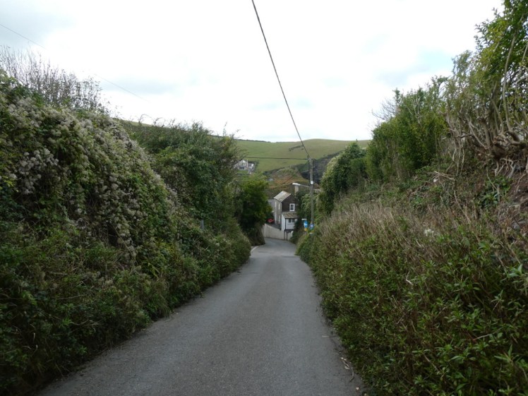 The narrow road down to Port Isaac's harbour