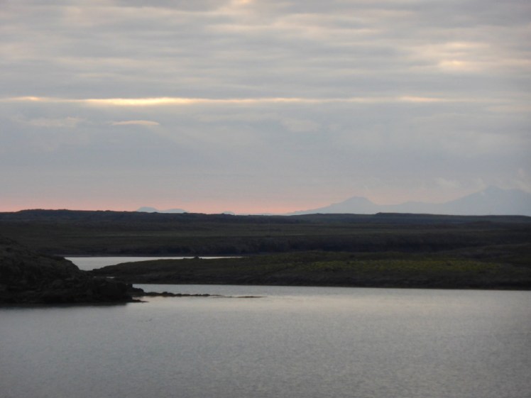 Snæfellsjökull on the horizon at sunset