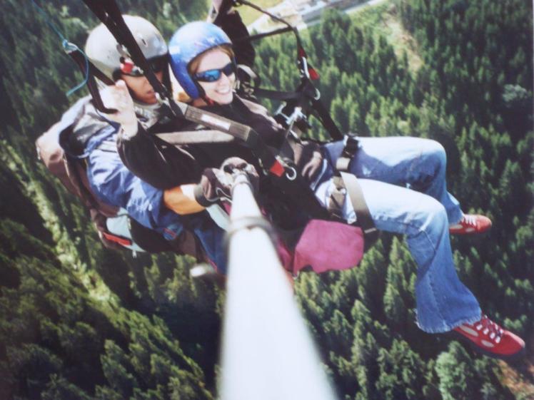 Paragliding - in mid-air