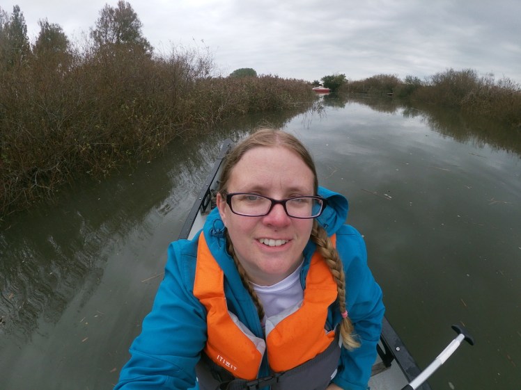 High angle canoeing selfie