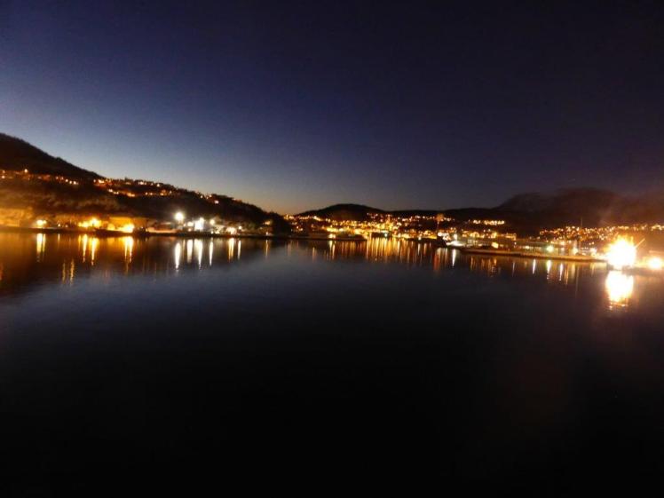 Departing Harstad on Hurtigruten MS Nordlys