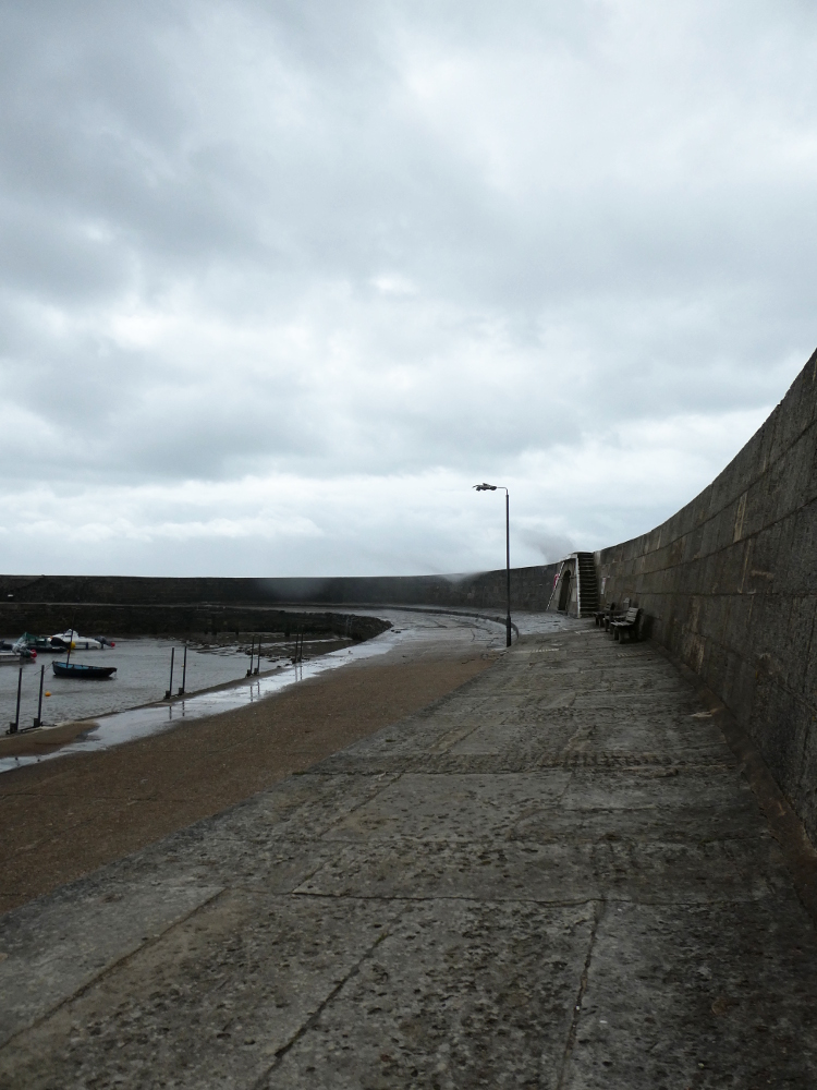 Wave splashing over the Cobb wall