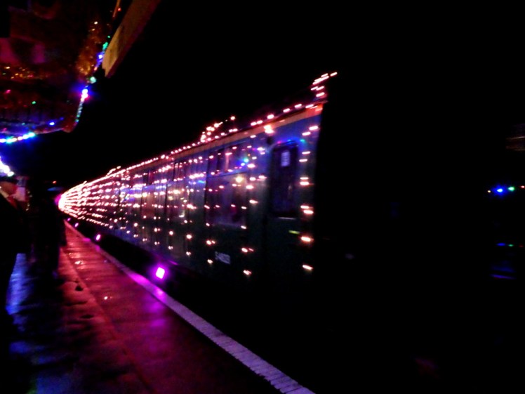 Watercress Line Steam Illumination train at Alresford