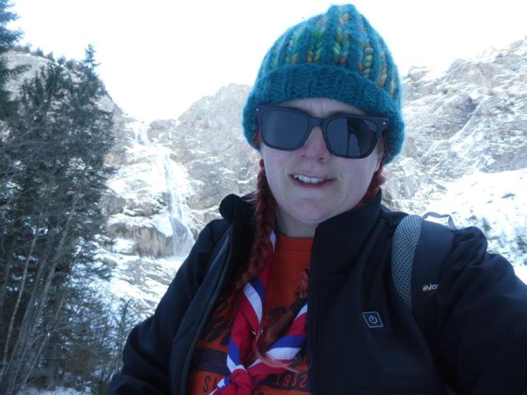 Heated coat in the snow in Switzerland