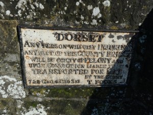 The "transportation to Australia" sign on Sturminster Newton bridge