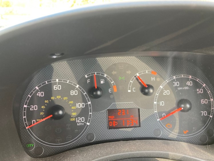 A quarter of a tank gone in 23 miles!