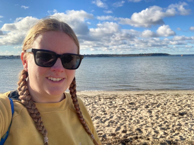 Selfie on the beach on a glorious day in late November