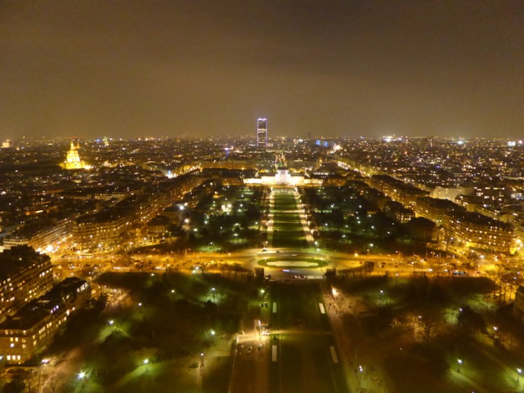 Paris by night from the 2nd floor of the Eiffel Tower