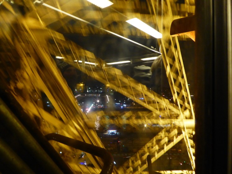 View from inside the Eiffel Tower's north leg
