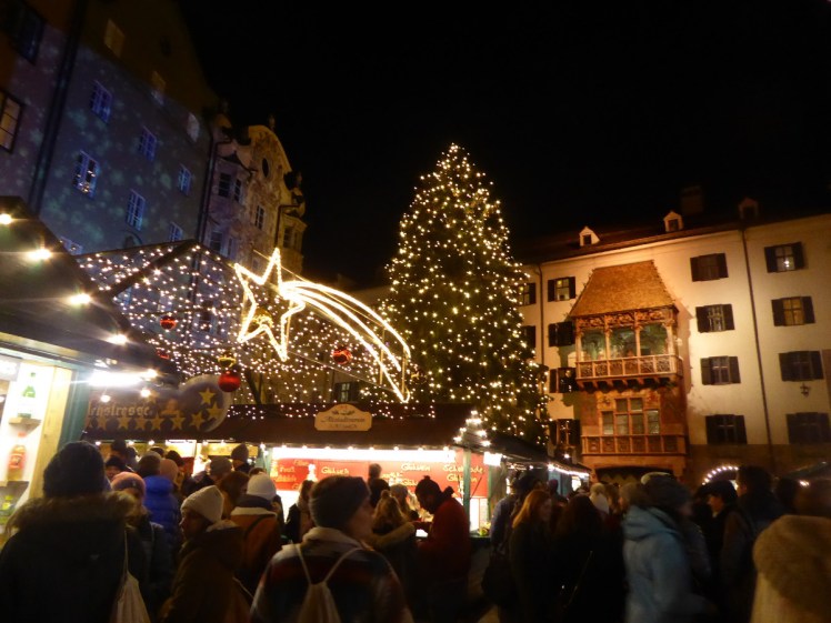 Innsbruck Christmas market by night