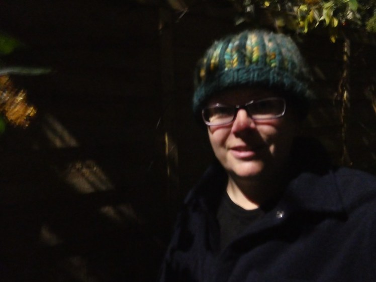 Red-cheeked selfie out in the cold at night