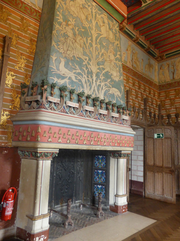 The fireplace in the master bedroom