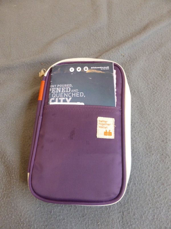 The travel wallet I used in Edinburgh