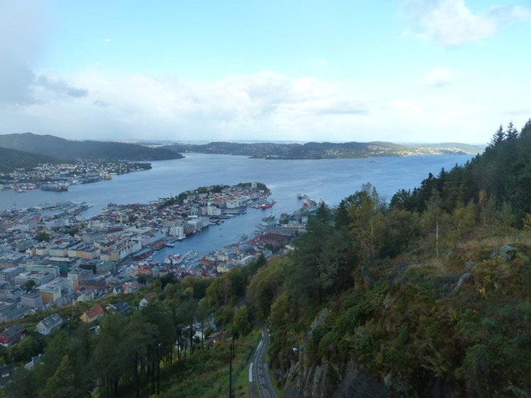 Bergen & the fjord as seen from the mountain