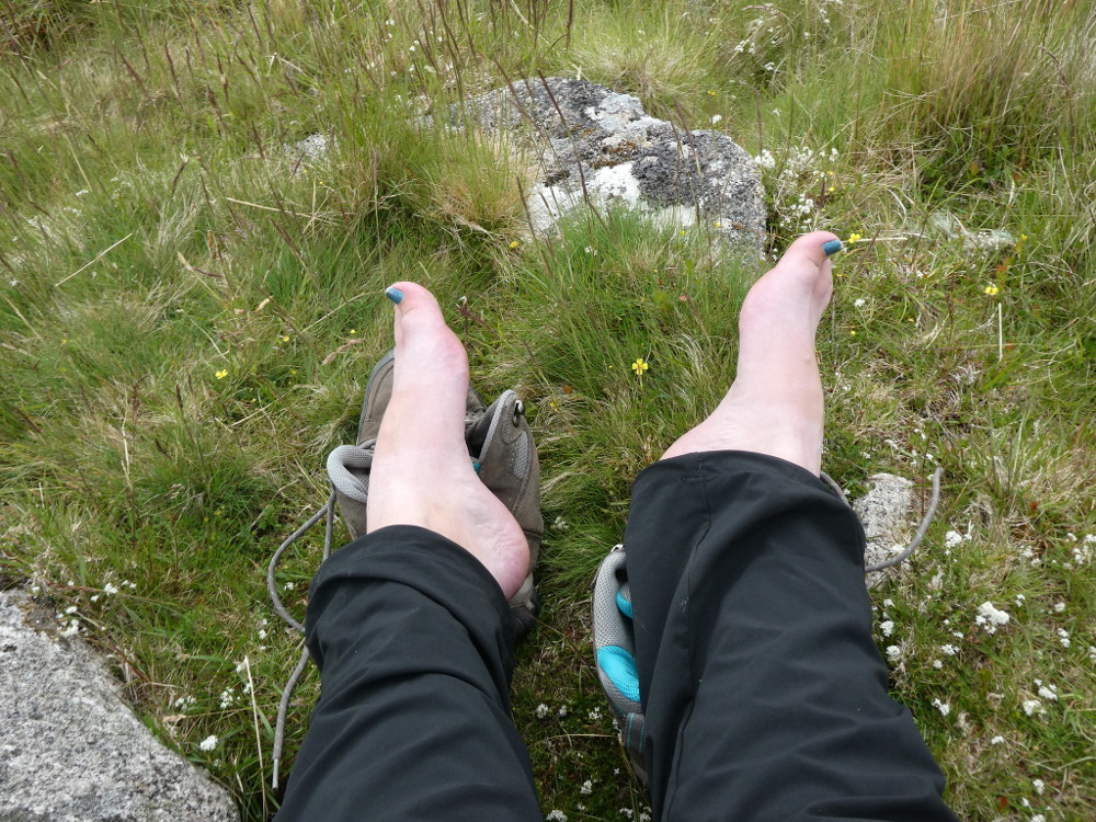 Tired feet having a rest