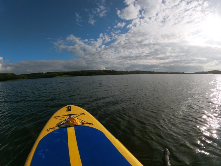 Not paddleboarding in a straight line