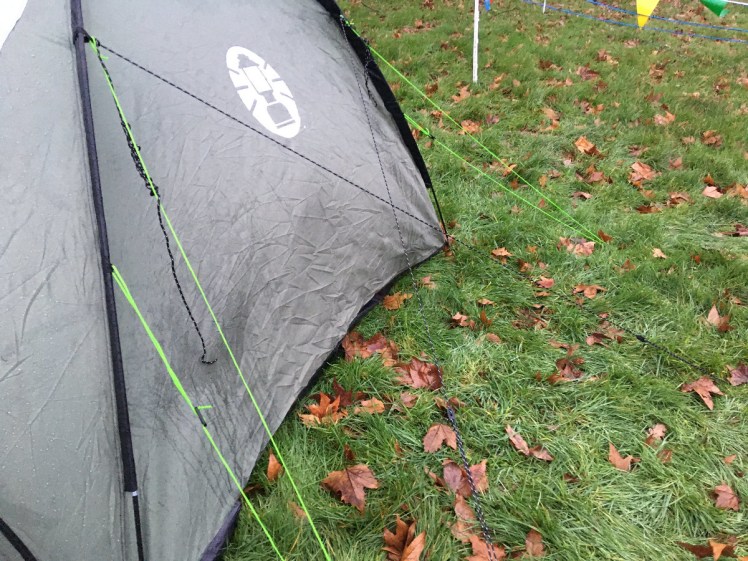 Tent storm set during Storm Ciara