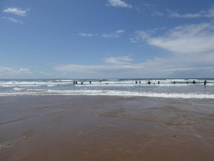 Surfers at Croyde Bay