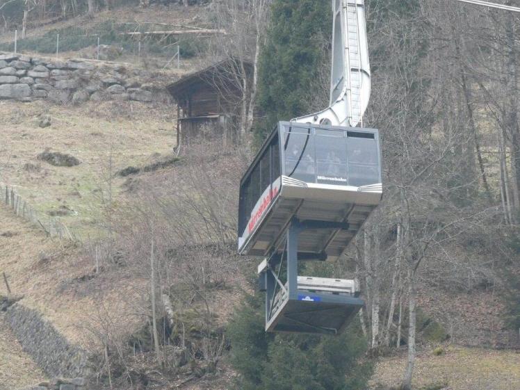 The Murren cable car with luggage tray underneath
