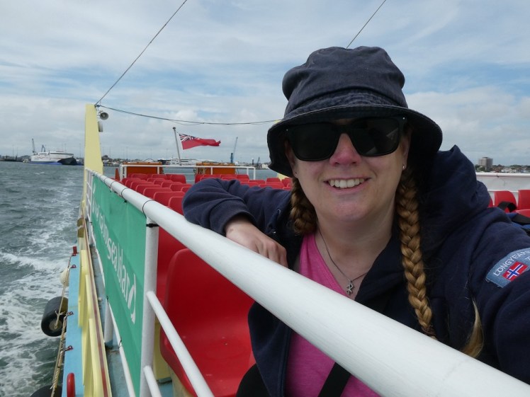 The only passenger on the ferry, sailing off for my weekend on Brownsea Island