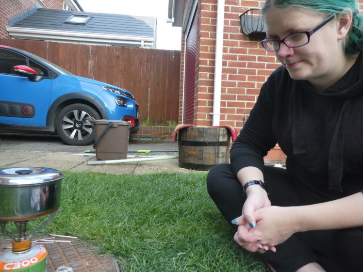 Cooking outside on a gas stove