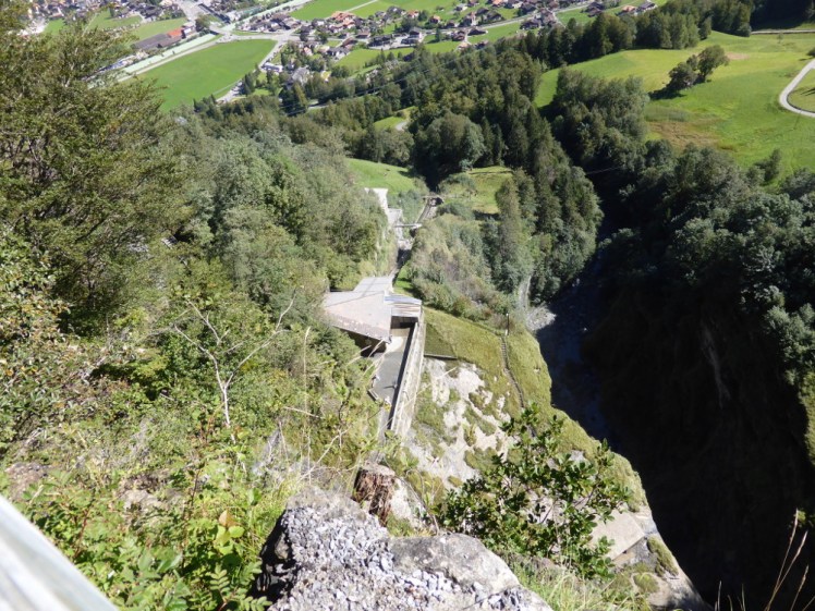 Looking down from the path on the viewing platform below.