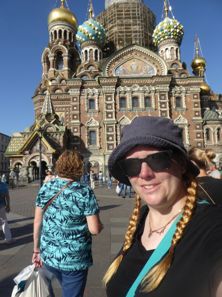 Selfie (& tourists) outside the Church on the Spilled Blood