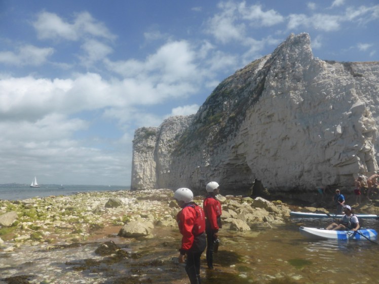 Arriving on Old Harry by kayak
