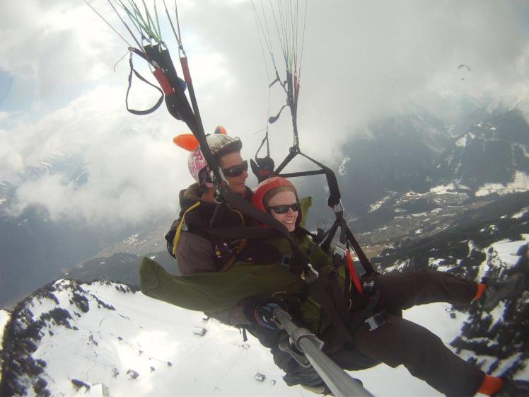 Paragliding - frozen but starting to enjoy it