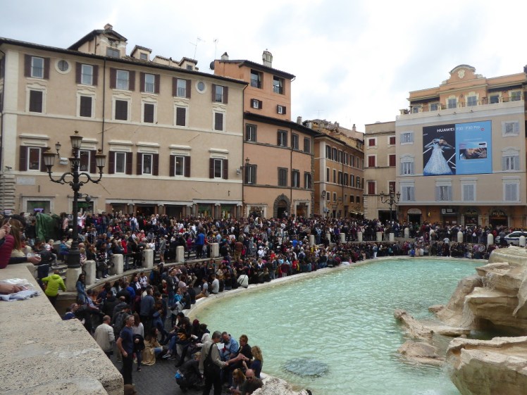 Crowds at the Trevi Fountain
