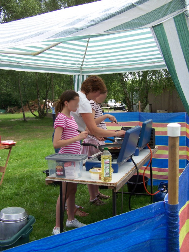 Cooking on double gas burners