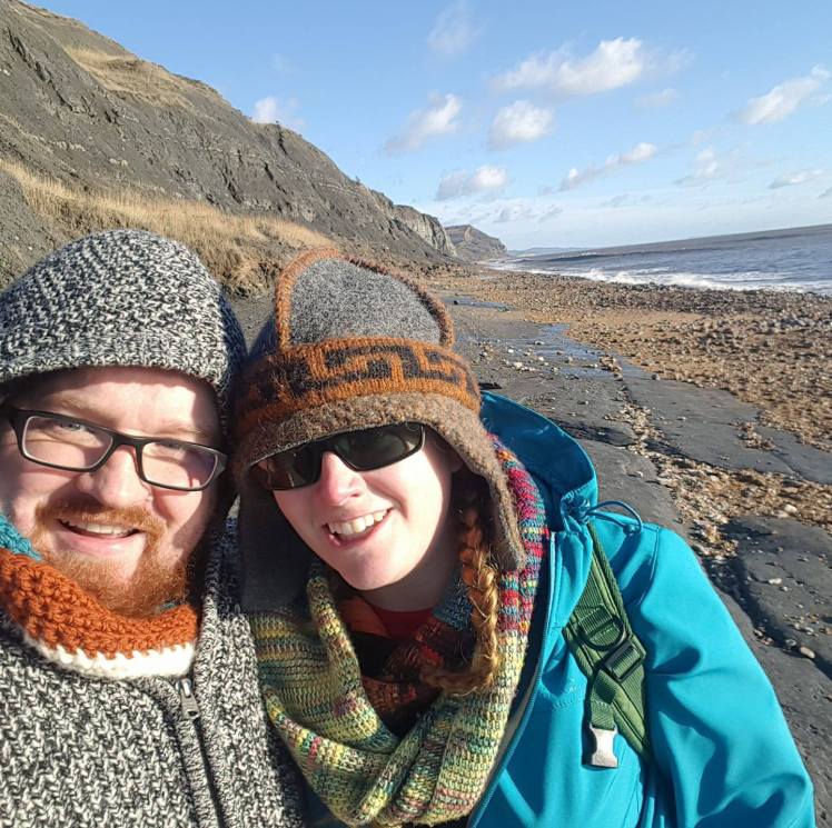 Me and Tom on Charmouth beach